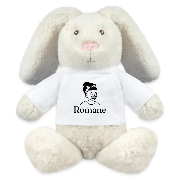 Peluche lapin personnalisée au prénom Romane
