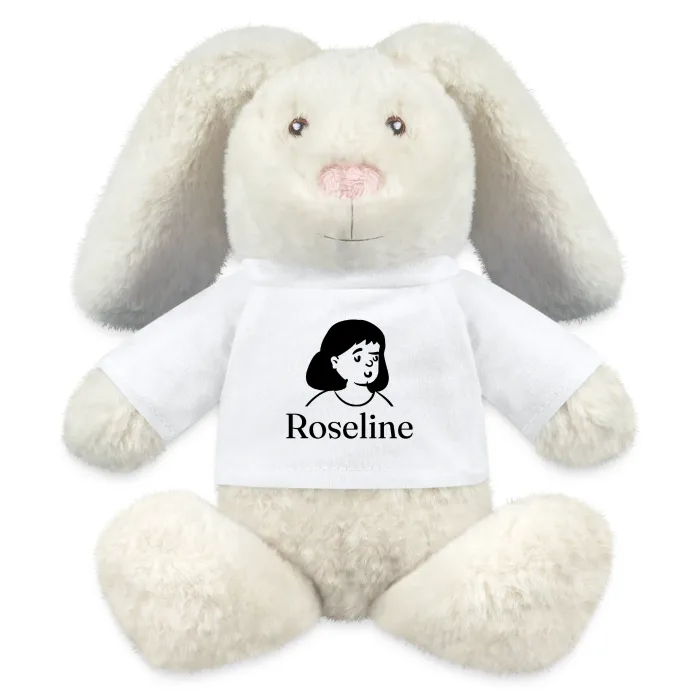 Peluche lapin personnalisée au prénom Roseline