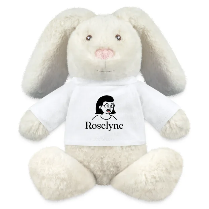 Peluche lapin personnalisée au prénom Roselyne