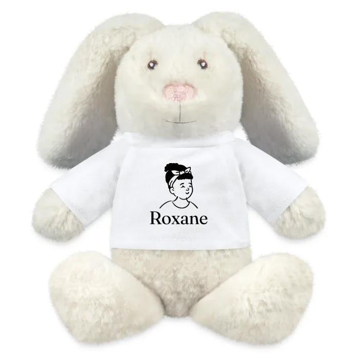 Peluche lapin personnalisée au prénom Roxane