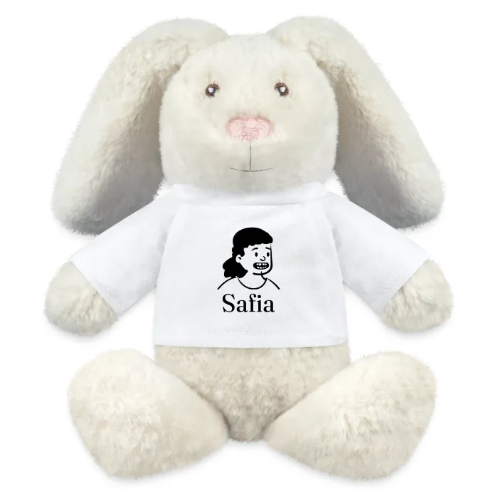 Peluche lapin personnalisée au prénom Safia
