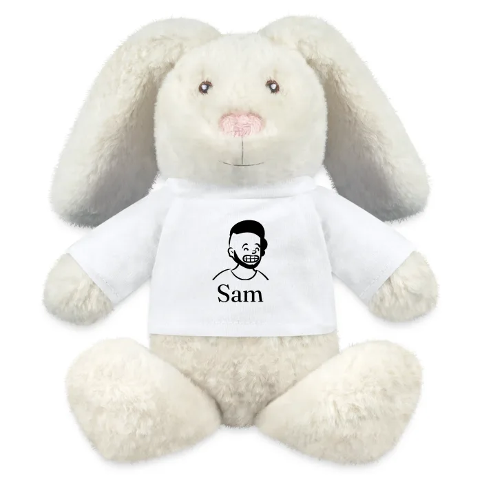 Peluche lapin personnalisée au prénom Sam