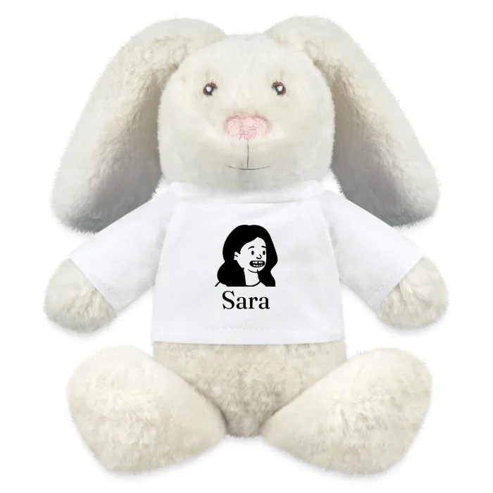 Peluche lapin personnalisée au prénom Sara