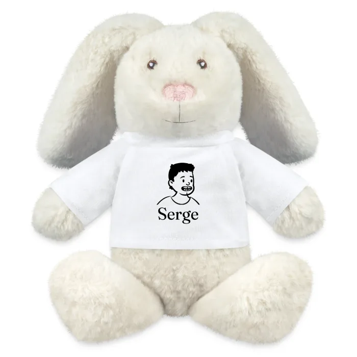 Peluche lapin personnalisée au prénom Serge