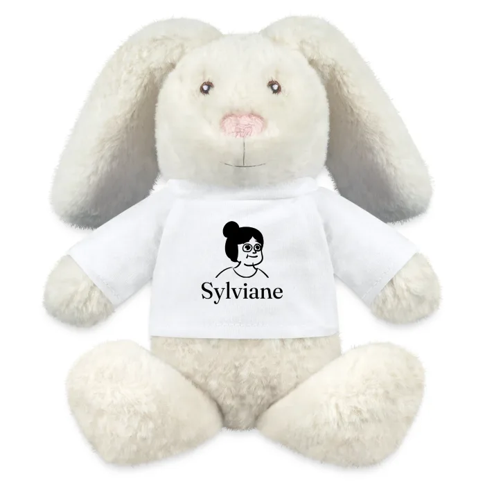 Peluche lapin personnalisée au prénom Sylviane