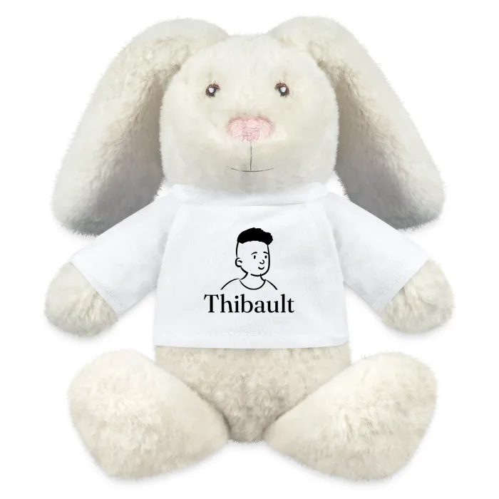 Peluche lapin personnalisée au prénom Thibault