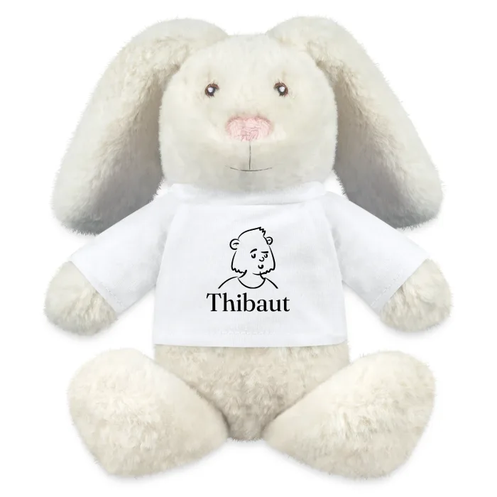 Peluche lapin personnalisée au prénom Thibaut