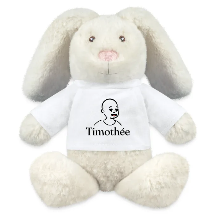 Peluche lapin personnalisée au prénom Timothée