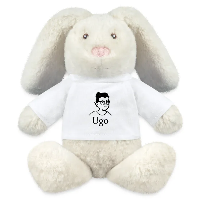 Peluche lapin personnalisée au prénom Ugo