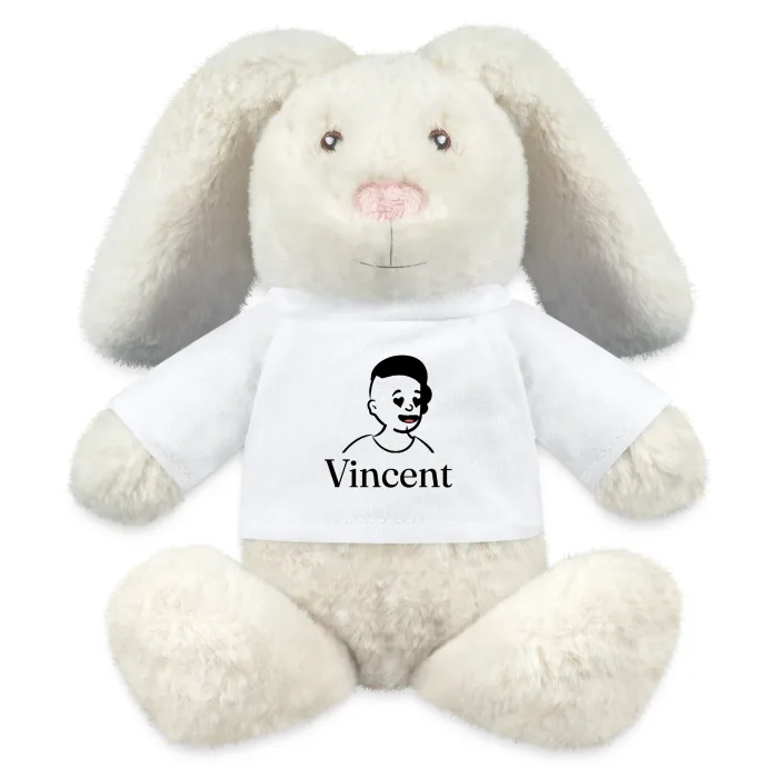 Peluche lapin personnalisée au prénom Vincent