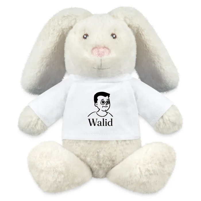 Peluche lapin personnalisée au prénom Walid