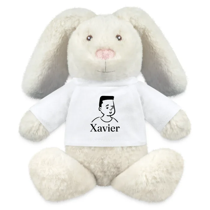 Peluche lapin personnalisée au prénom Xavier