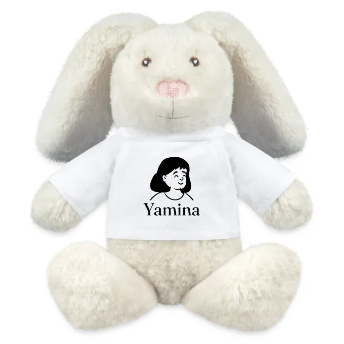 Peluche lapin personnalisée au prénom Yamina