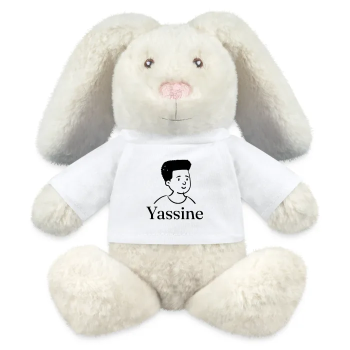 Peluche lapin personnalisée au prénom Yassine