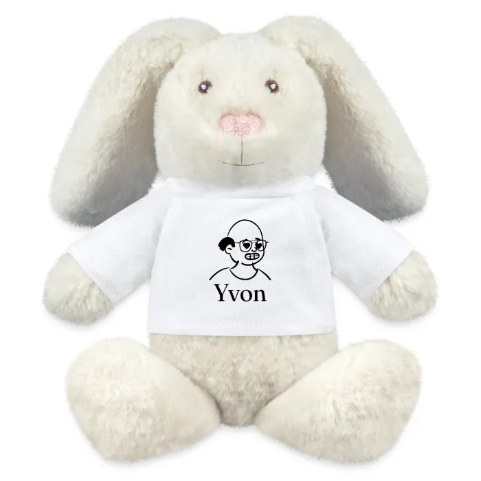 Peluche lapin personnalisée au prénom Yvon