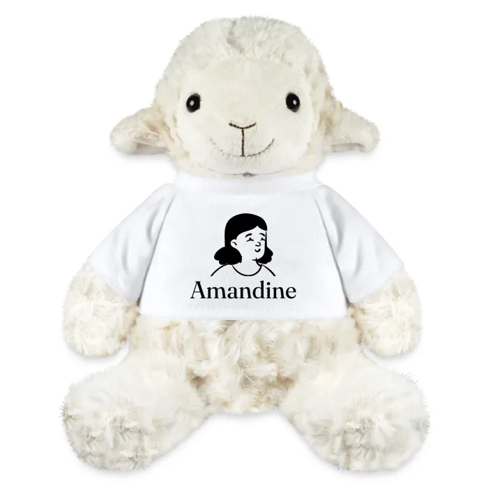 Peluche mouton personnalisée au prénom Amandine