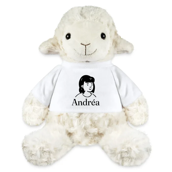 Peluche mouton personnalisée au prénom Andréa