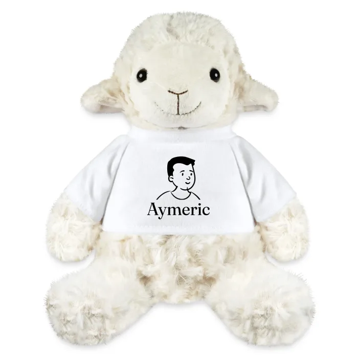Peluche mouton personnalisée au prénom Aymeric