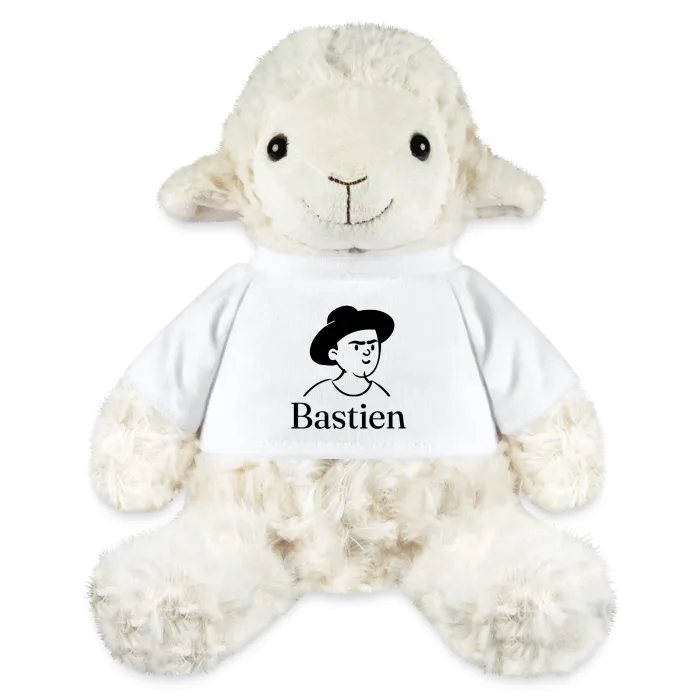 Peluche mouton personnalisée au prénom Bastien