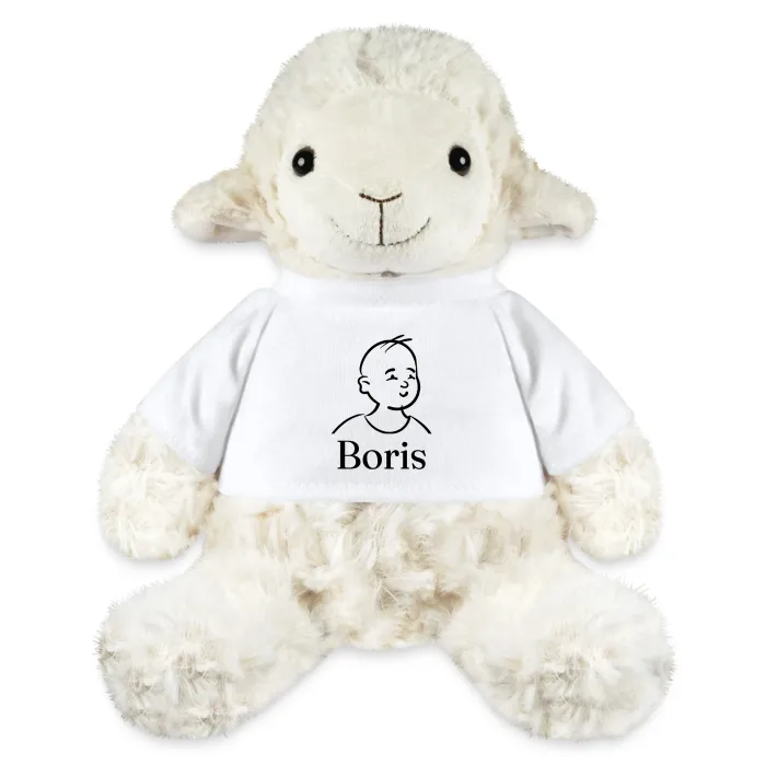 Peluche mouton personnalisée au prénom Boris