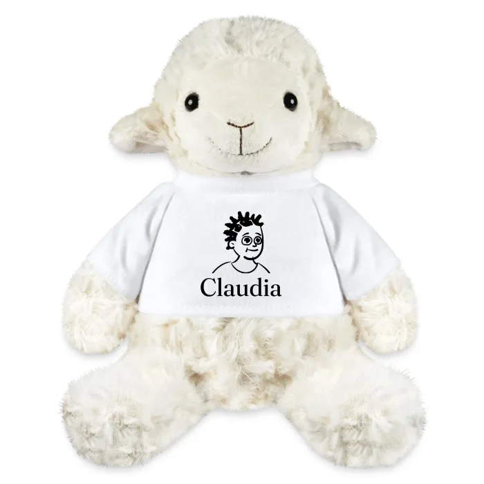 Peluche mouton personnalisée au prénom Claudia