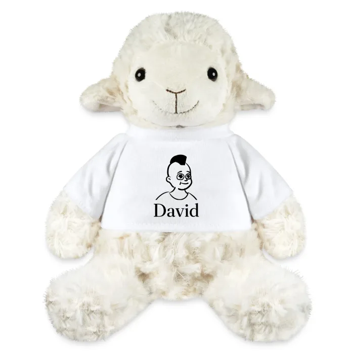 Peluche mouton personnalisée au prénom David