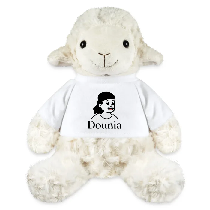 Peluche mouton personnalisée au prénom Dounia