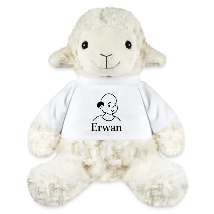 Peluche mouton personnalisée au prénom Erwan
