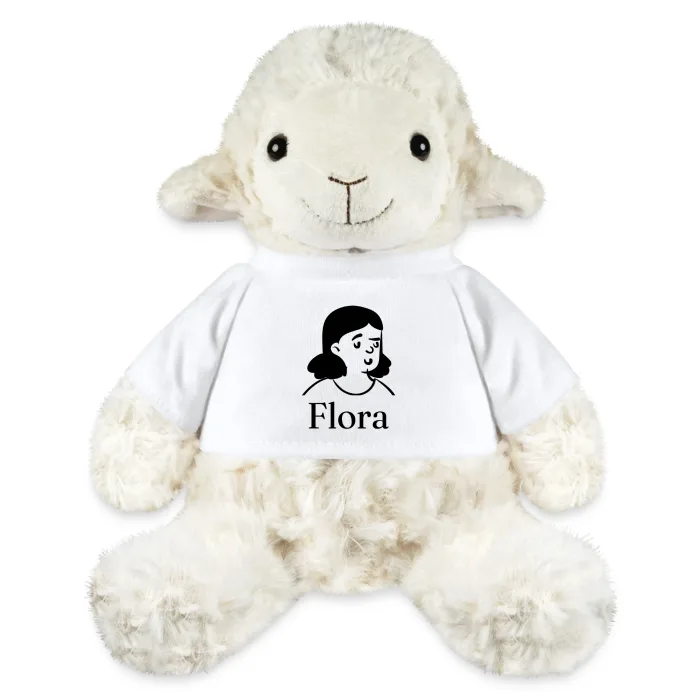 Peluche mouton personnalisée au prénom Flora