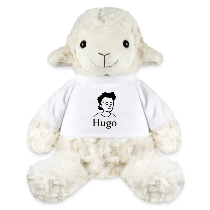 Peluche mouton personnalisée au prénom Hugo