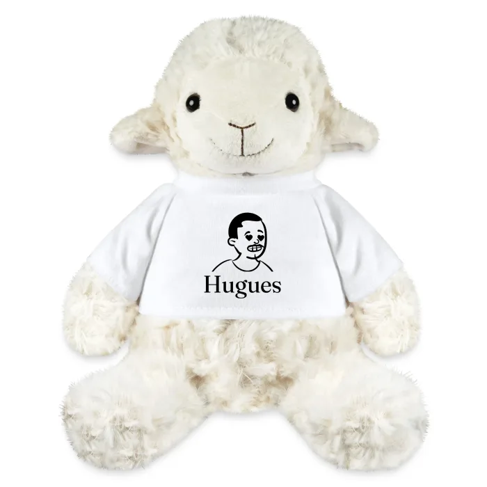 Peluche mouton personnalisée au prénom Hugues