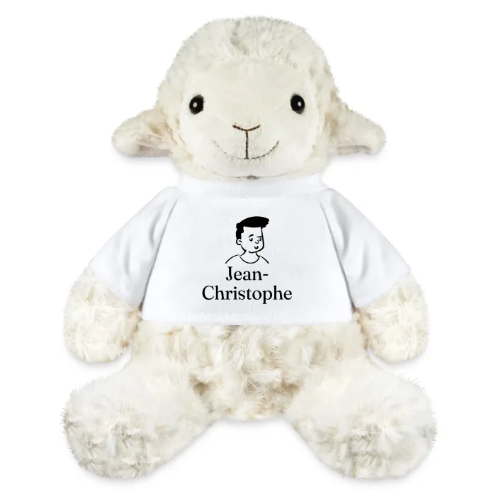 Peluche mouton personnalisée au prénom Jean-Christophe