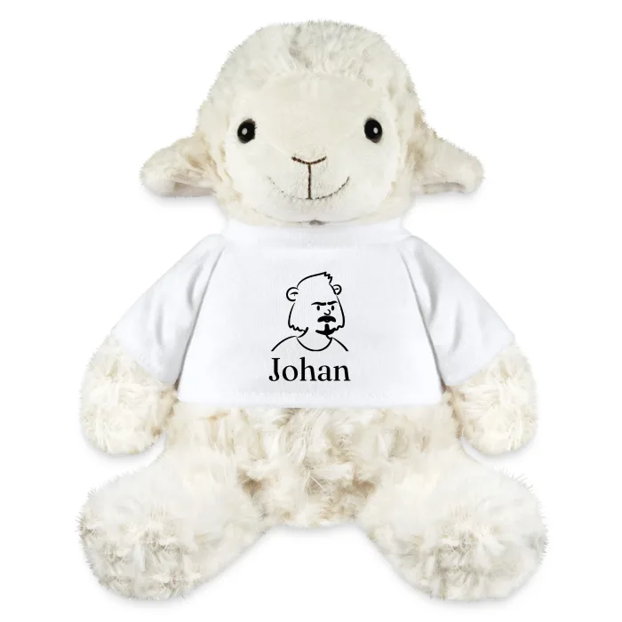 Peluche mouton personnalisée au prénom Johan