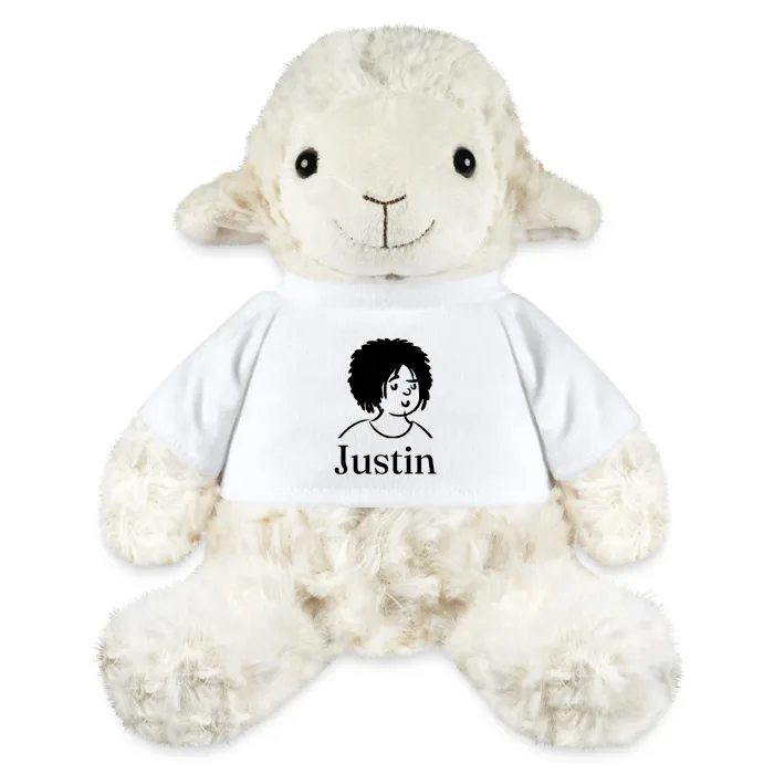 Peluche mouton personnalisée au prénom Justin