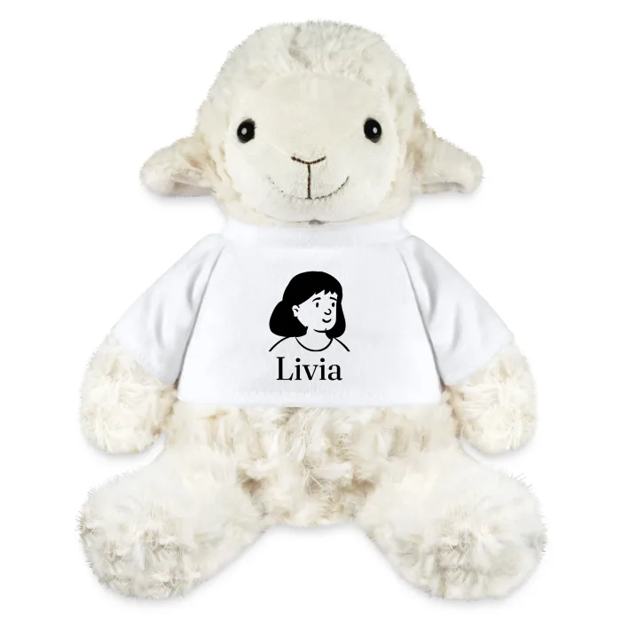 Peluche mouton personnalisée au prénom Livia