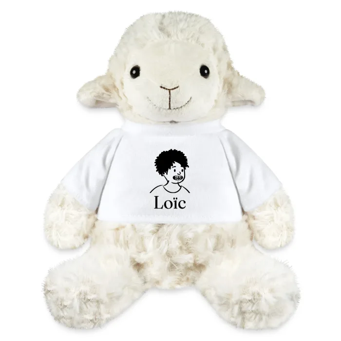 Peluche mouton personnalisée au prénom Loïc