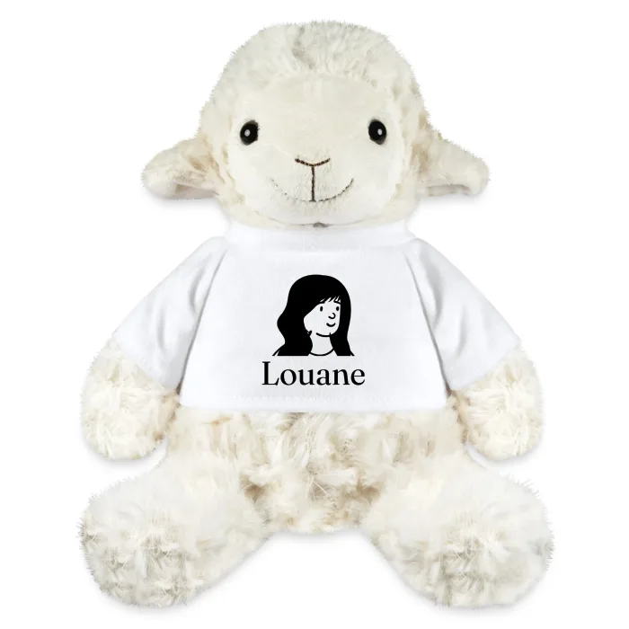 Peluche mouton personnalisée au prénom Louane