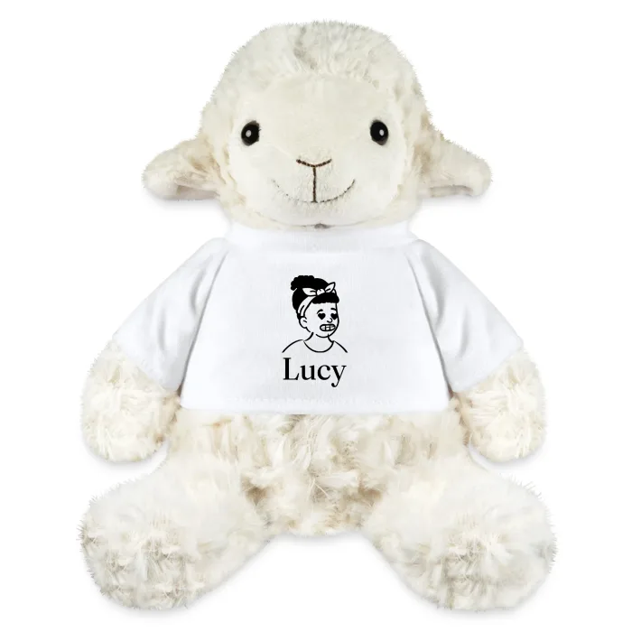 Peluche mouton personnalisée au prénom Lucy