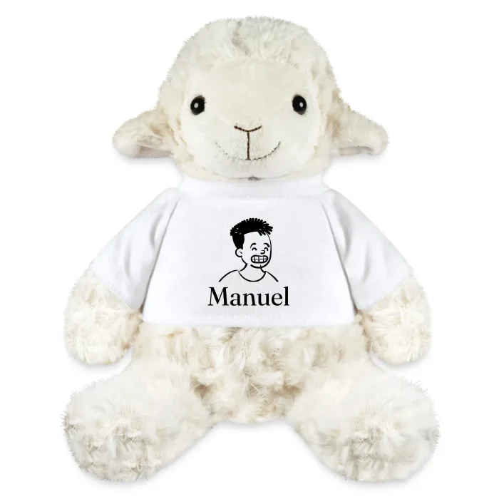Peluche mouton personnalisée au prénom Manuel