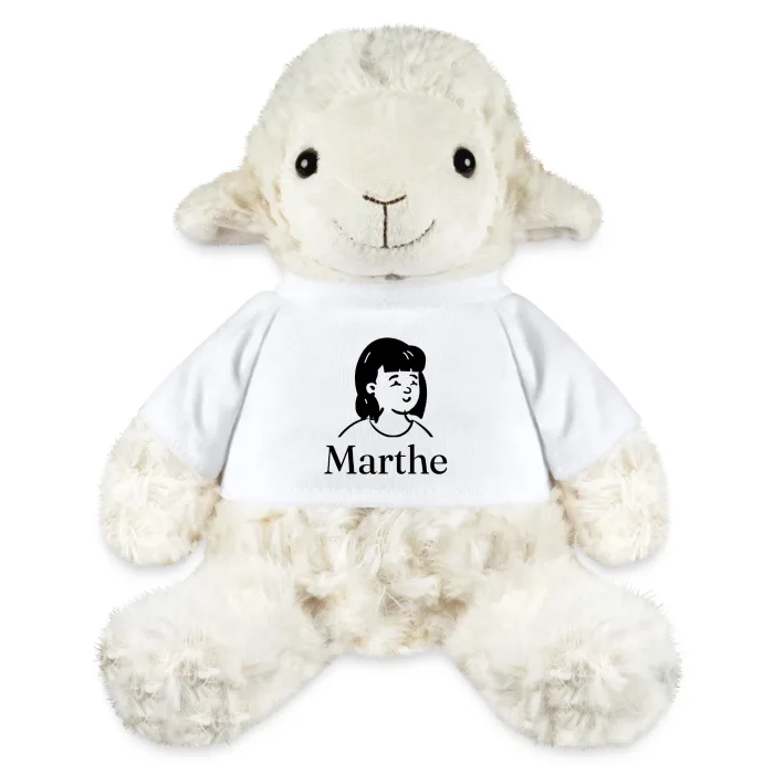 Peluche mouton personnalisée au prénom Marthe