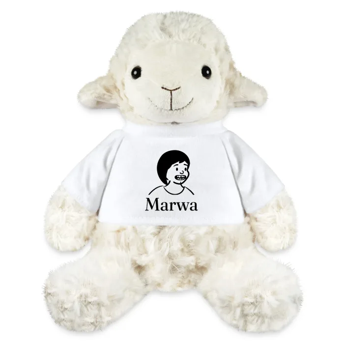 Peluche mouton personnalisée au prénom Marwa