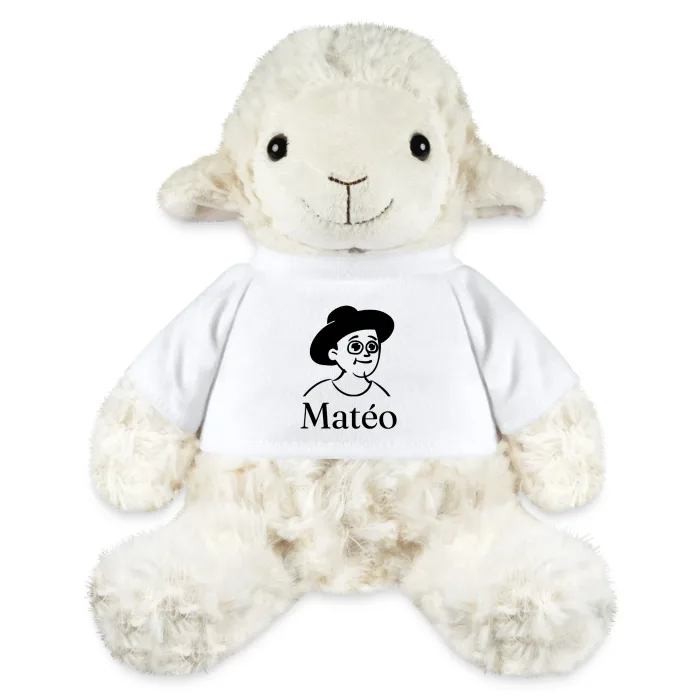 Peluche mouton personnalisée au prénom Matéo