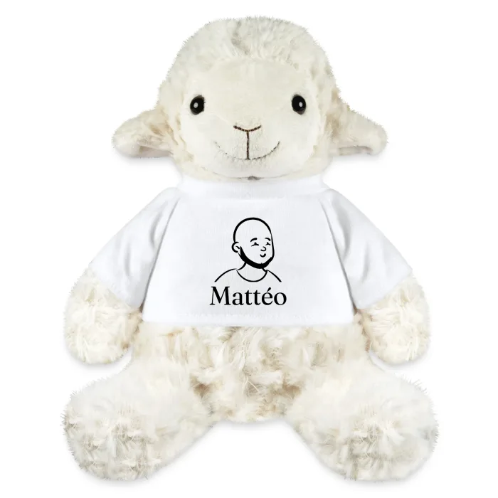Peluche mouton personnalisée au prénom Mattéo