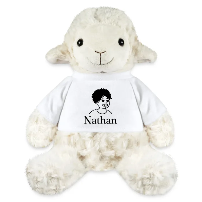 Peluche mouton personnalisée au prénom Nathan