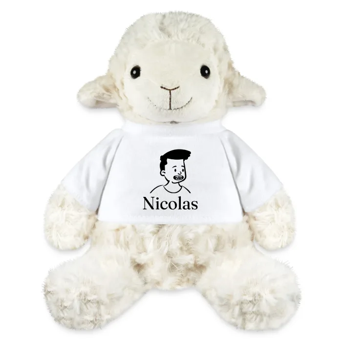 Peluche mouton personnalisée au prénom Nicolas