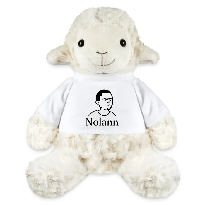 Peluche mouton personnalisée au prénom Nolann