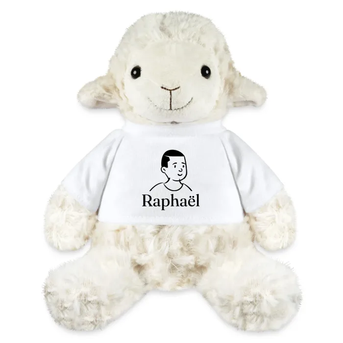 Peluche mouton personnalisée au prénom Raphaël