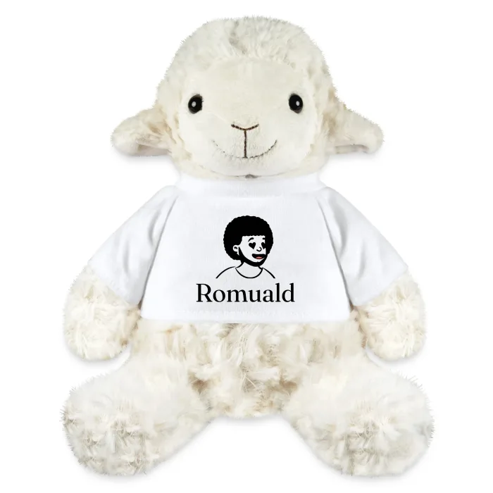 Peluche mouton personnalisée au prénom Romuald