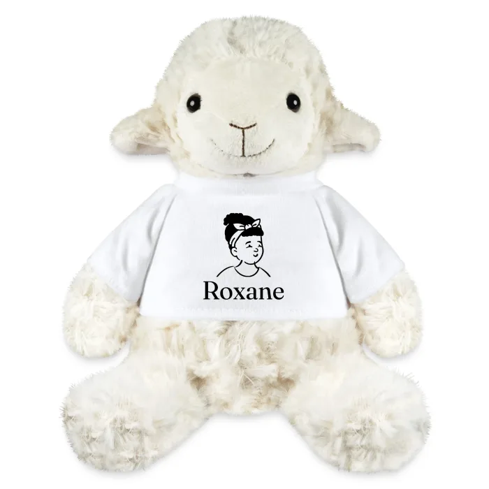 Peluche mouton personnalisée au prénom Roxane