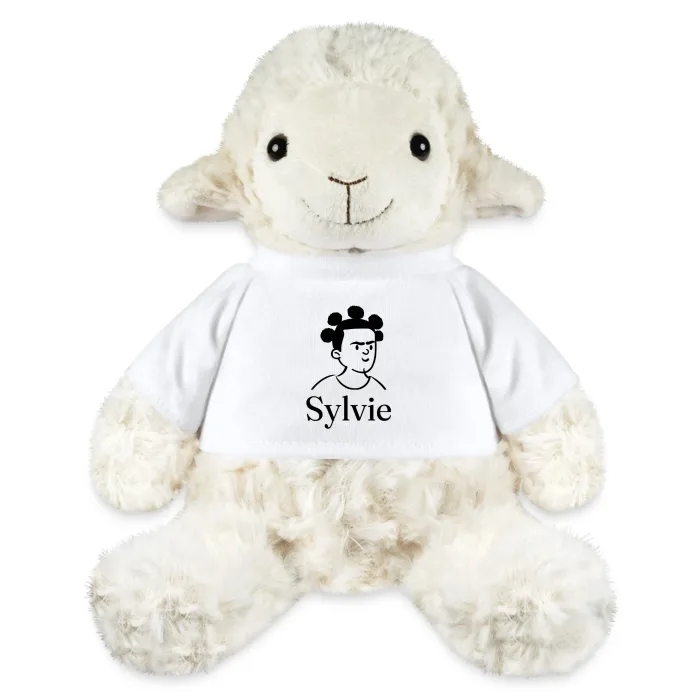 Peluche mouton personnalisée au prénom Sylvie